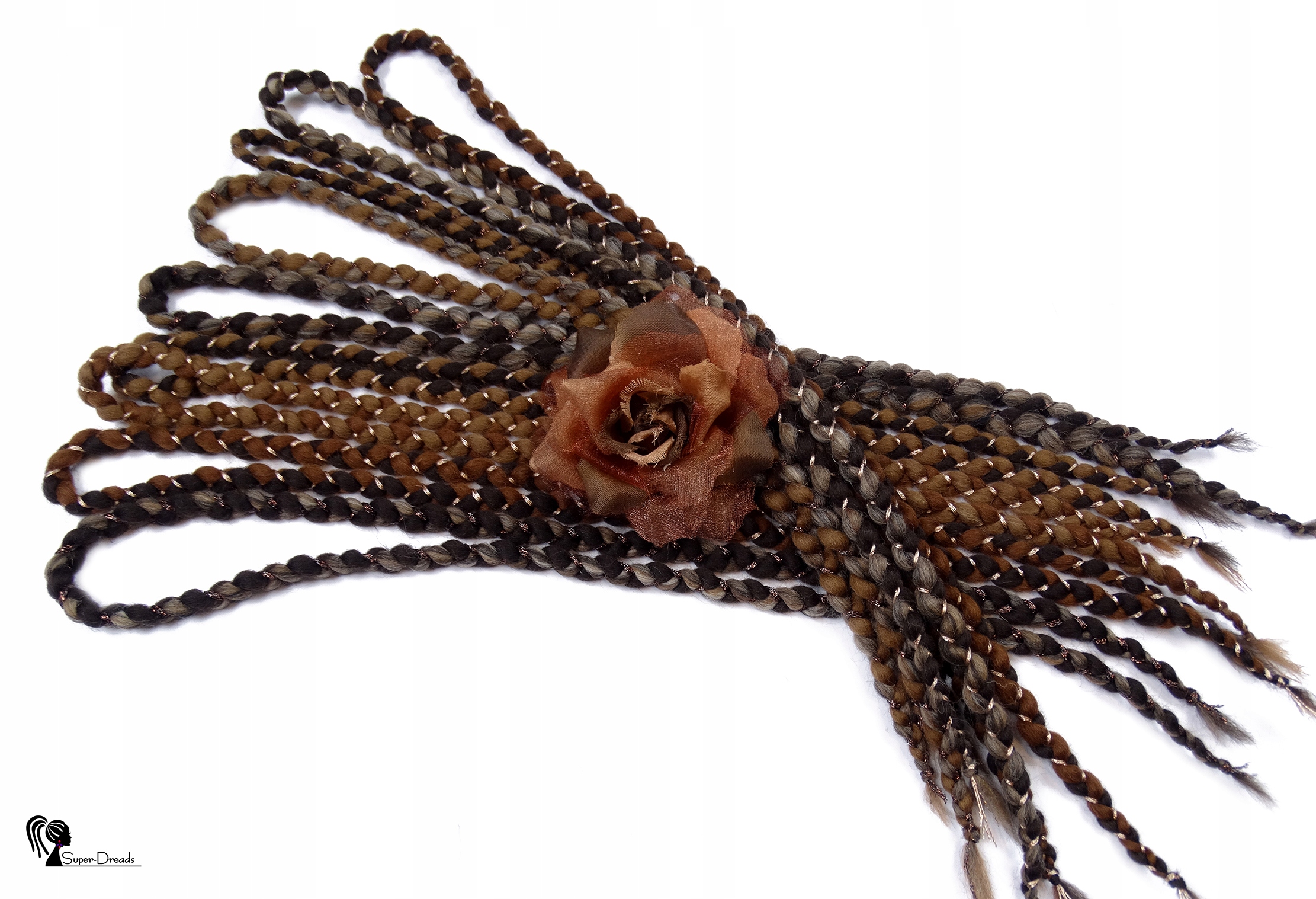 Vlněné copánky Opakovaně Použitelné, hnědé, Ořechová Arabeska, 10 ks