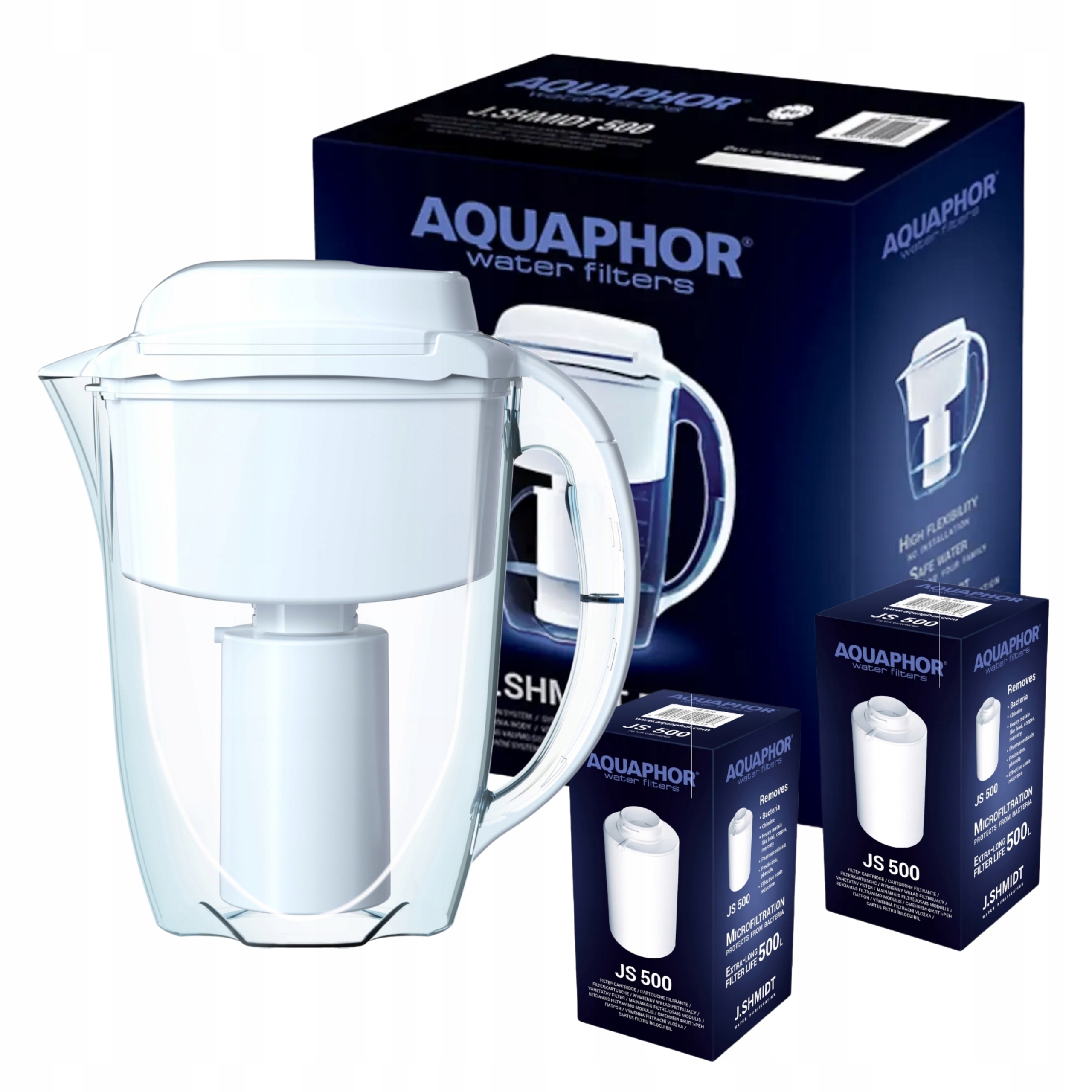 Dzbanek filtrujący Aquaphor J.shmidt 500 2,8 l 2 wkłady, biały