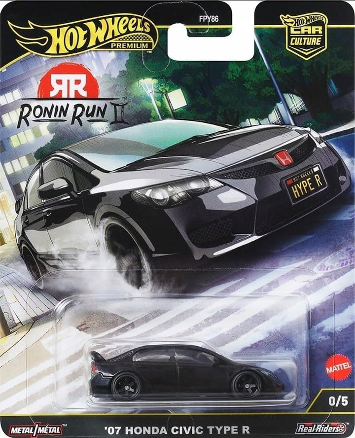 Hot Wheels Premium Ronin Run II '07 Honda Civic Type R 0/5 Chase JBK89