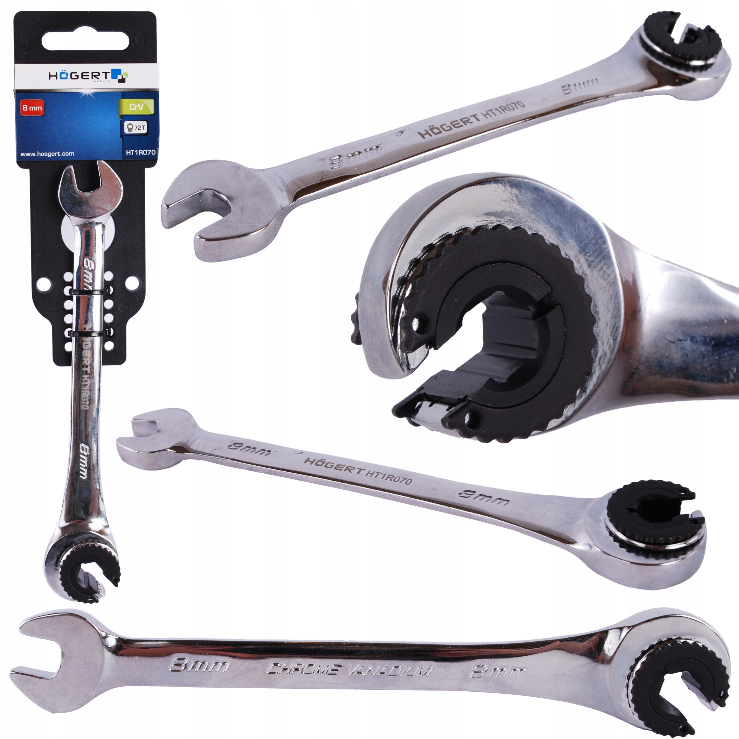 Klucz półotwarty z grzechotką 13 mm