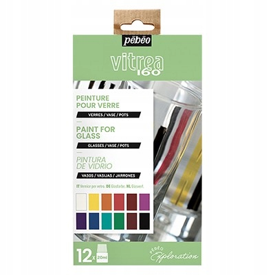 Vitrážové barvy Vitrea 160, Pebeo, 12 x 20 ml