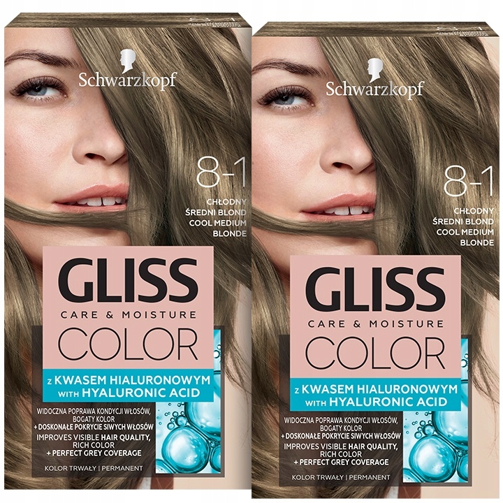 Gliss Color Farba Włosów 8-1 Chłodny Blond 2x 11321343039 - Allegro.pl
