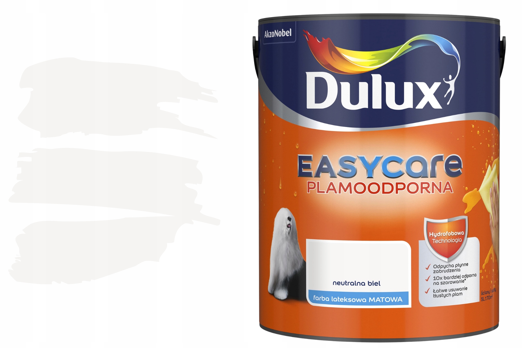 Barva EasyCare odolná vůči skvrnám, neutrální, bílá, 5 l Dulux