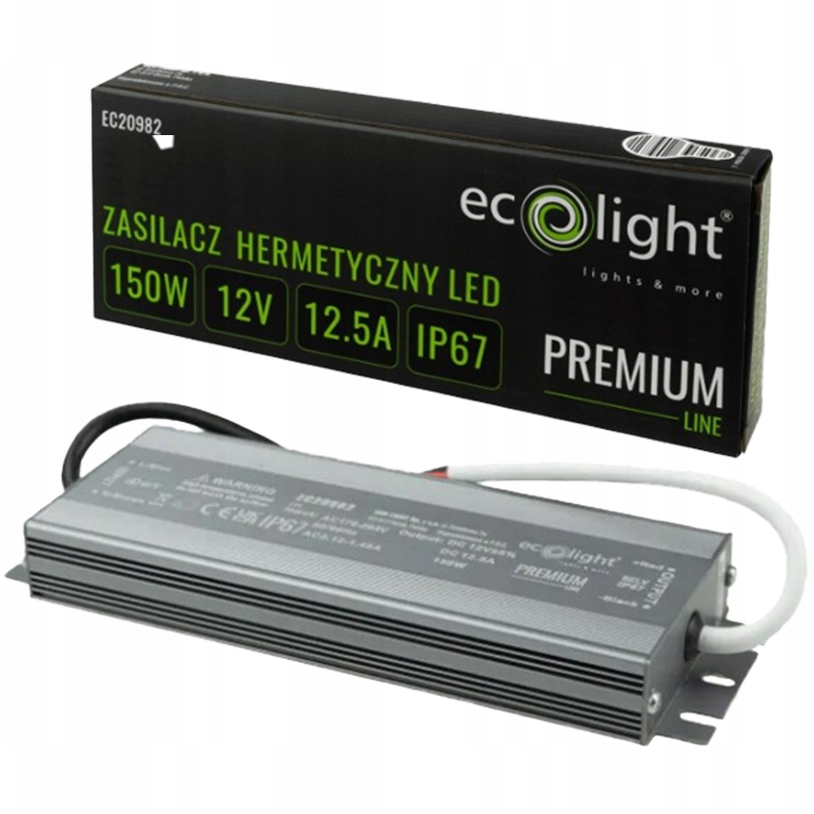 Zasilacz Led Hermetyczny IP67 150W 12V Premium Ecolight