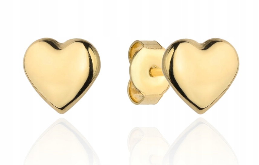 ZŁOTE KOLCZYKI 585 DZIECKO DZIEWCZYNKA serce chrzest komunia Marka Inna marka