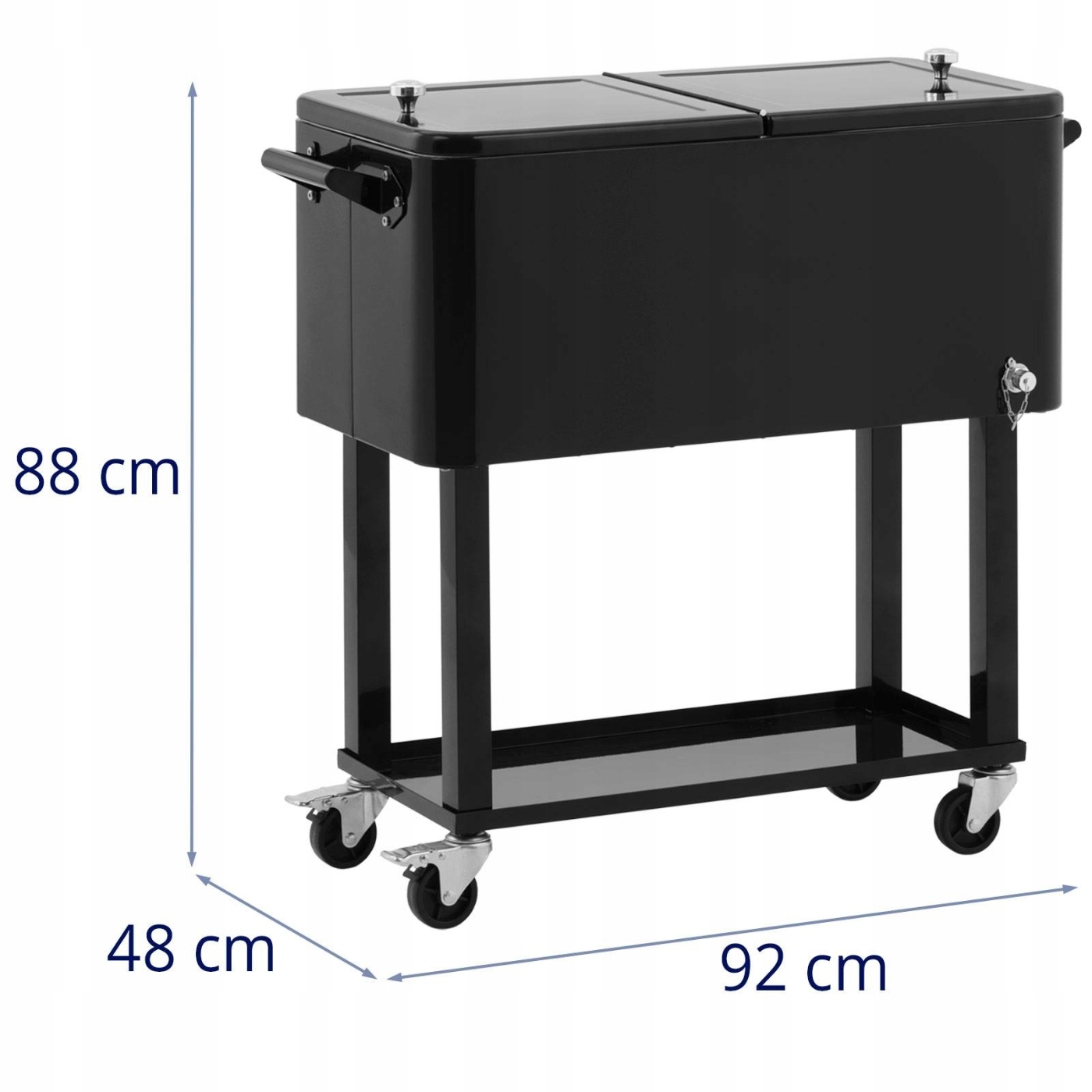 LODÓWKA OGRODOWA NA KÓŁKACH - 76 L - OTWIERACZ DO BUTELEK Kod producenta 10250919