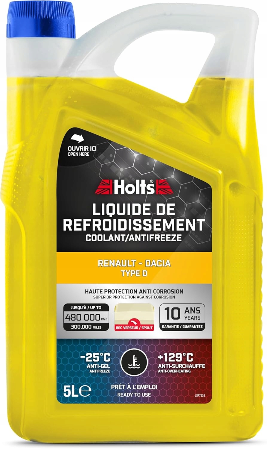 Holts płyn chłodniczy Renault Dacia Type D -25°C żółty 5 L
