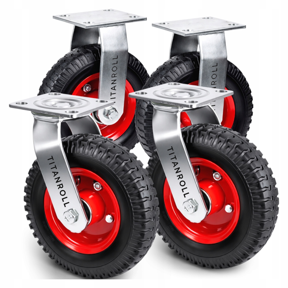 Sada transportních kol 200 mm, sada 4 ks, odolná pneumatická kola