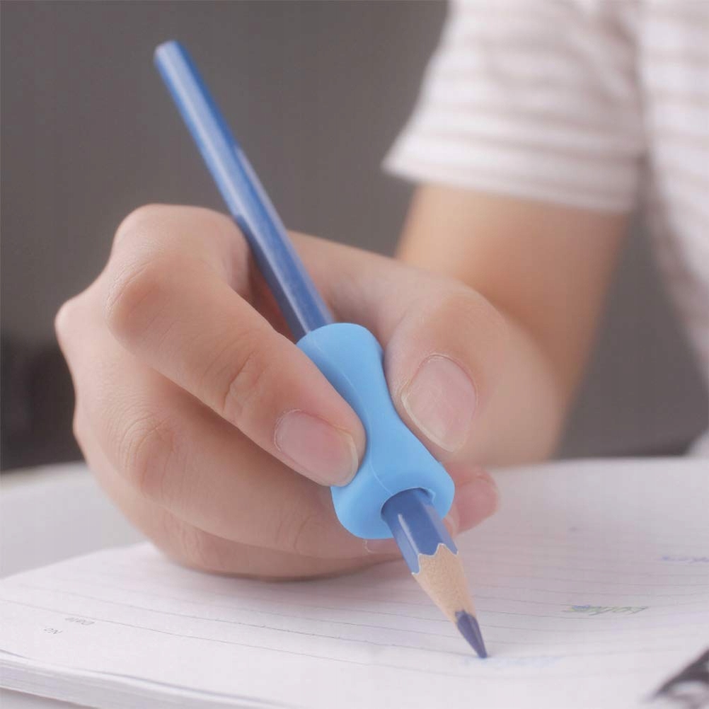 NAKŁADKI DO NAUKI PISANIA NA OŁÓWEK DŁUGOPIS 4 szt KORYGUJĄCE PALCE GUMOWE Stan opakowania oryginalne