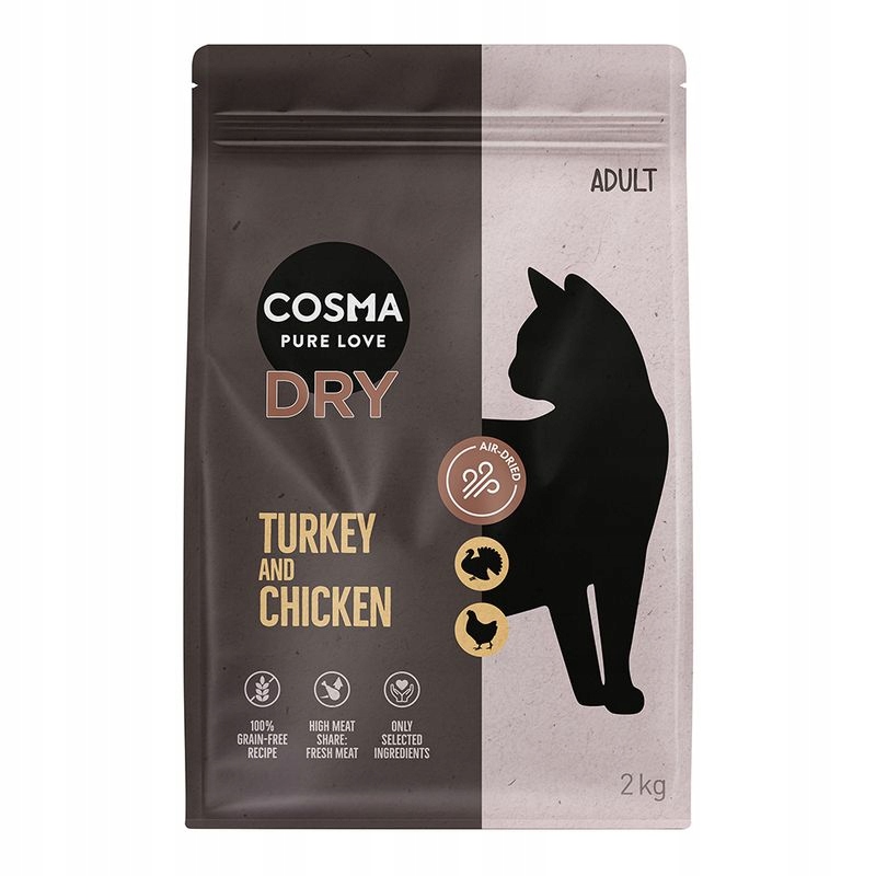 Sucha dla kota Cosma Pure Dry Indyk i kurczak 2 kg