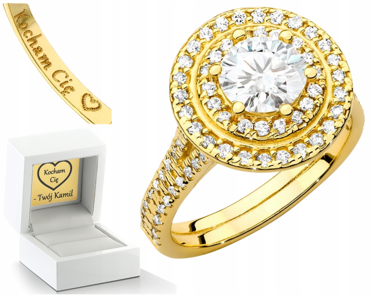 Zlatý Prstýnek Laboratorní Brilianty 1,63 Ct 585 Dárek Gravírování