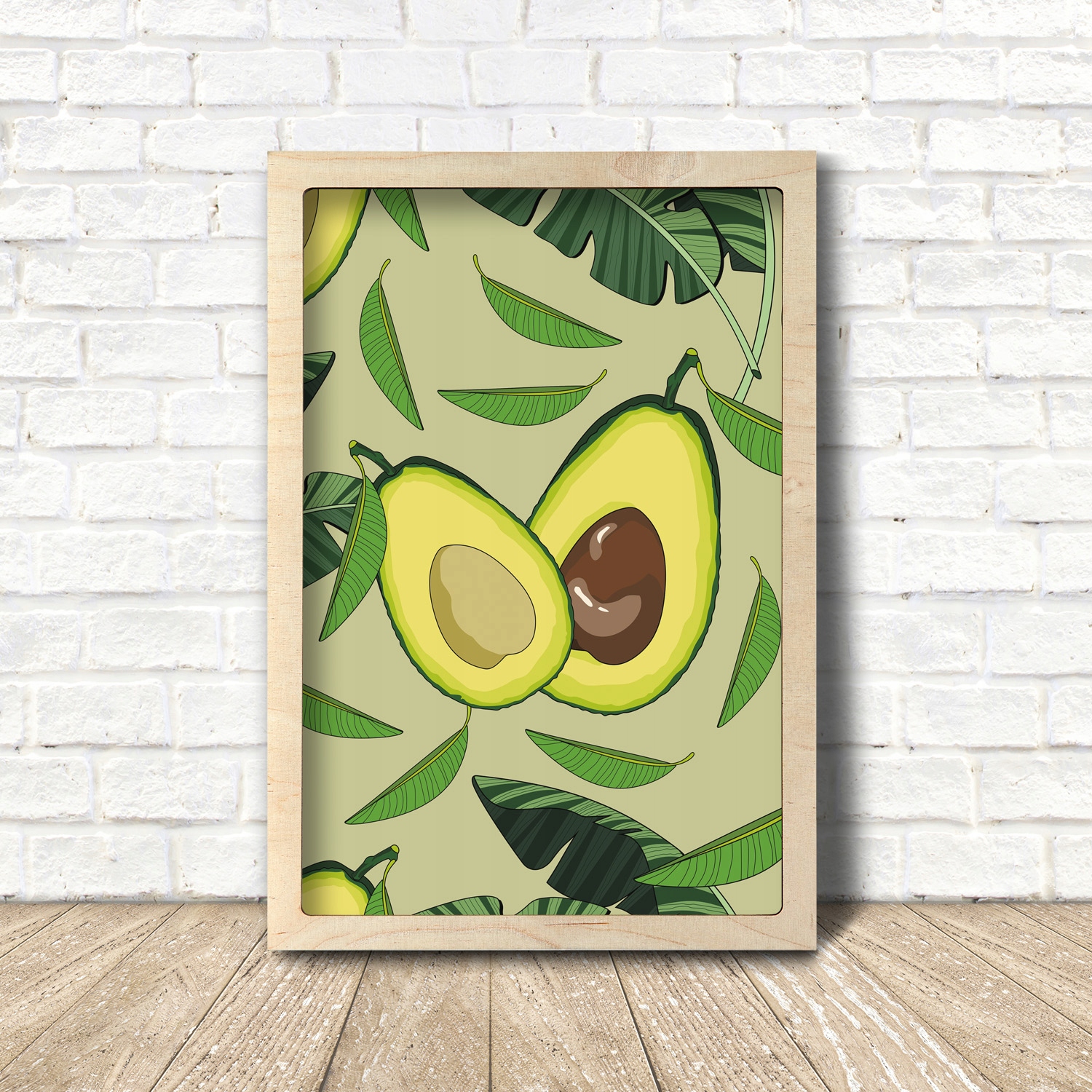 Obraz s rámem Eko Avocado listy ovoce 35x55 cm