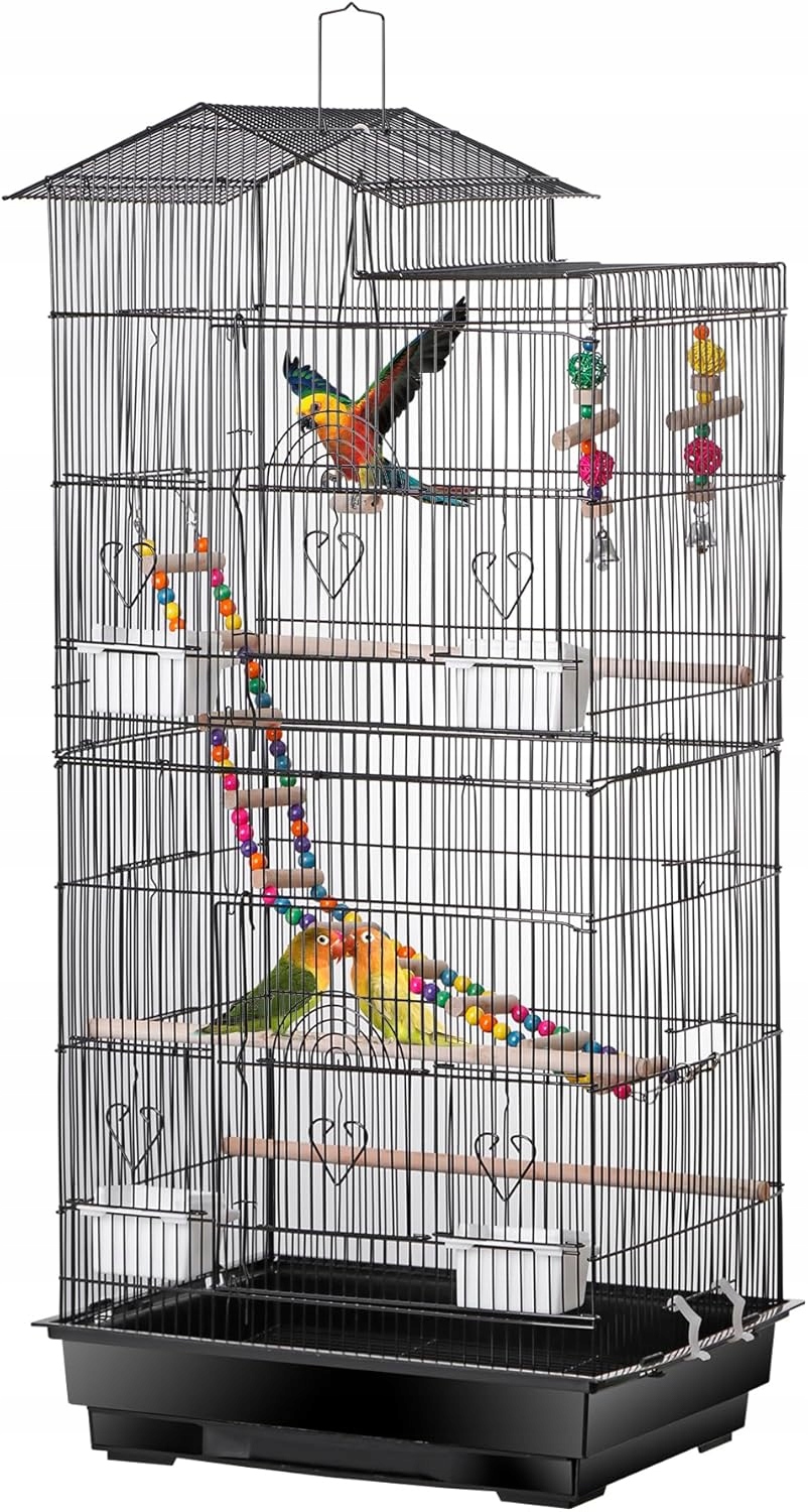 Velká Klec Pro Exotické Ptáky Voliéra Kanáry Papoušky Akcesoria 100x46x36cm