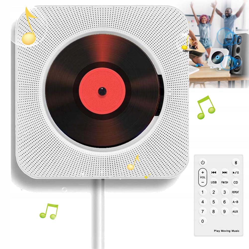 Přenosný Hi-fi Přehrávač CD Na Stěně S Bluetooth Usb A Dálkovým Ovládáním
