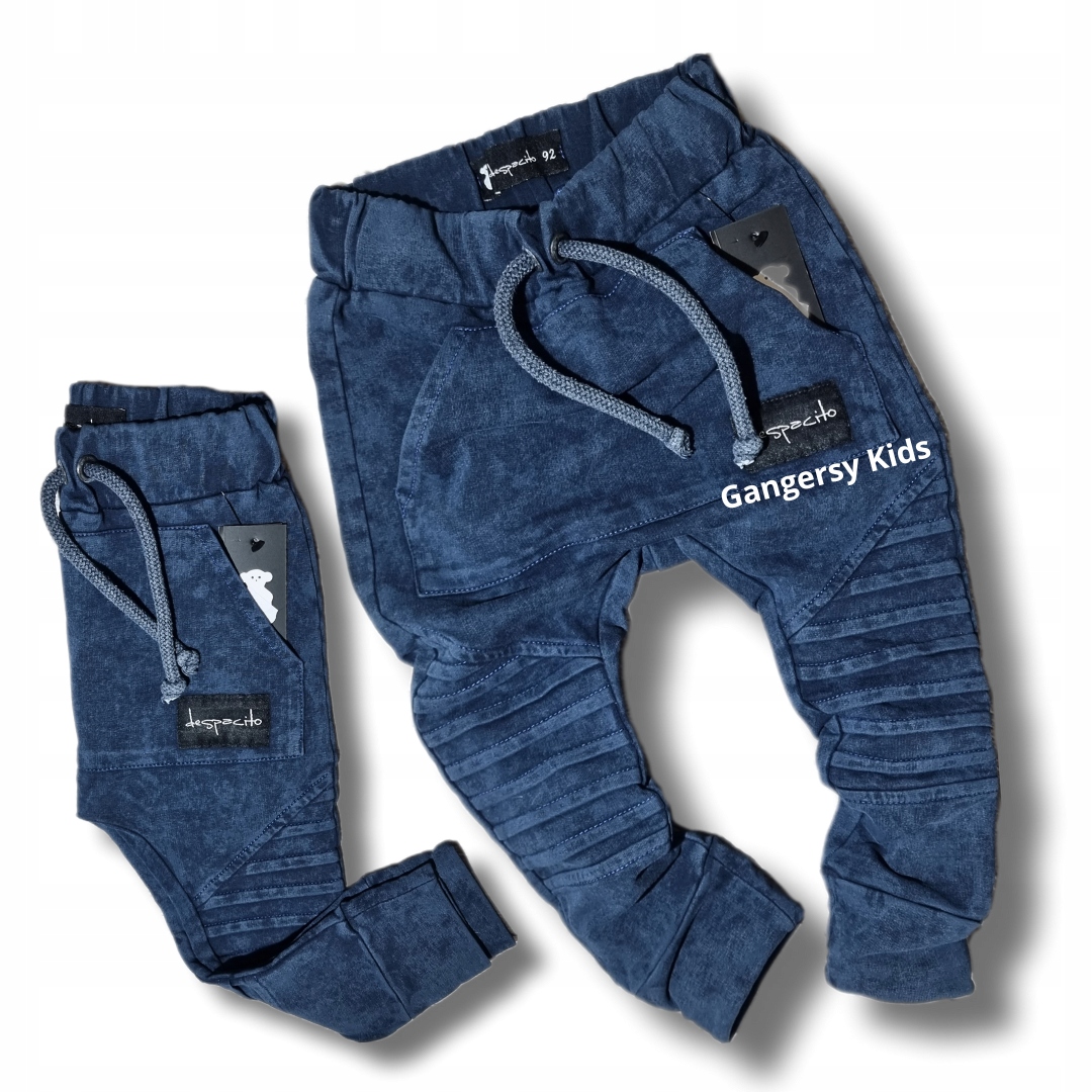 Spodnie granat dekatyzowane despacito basic przeszycia