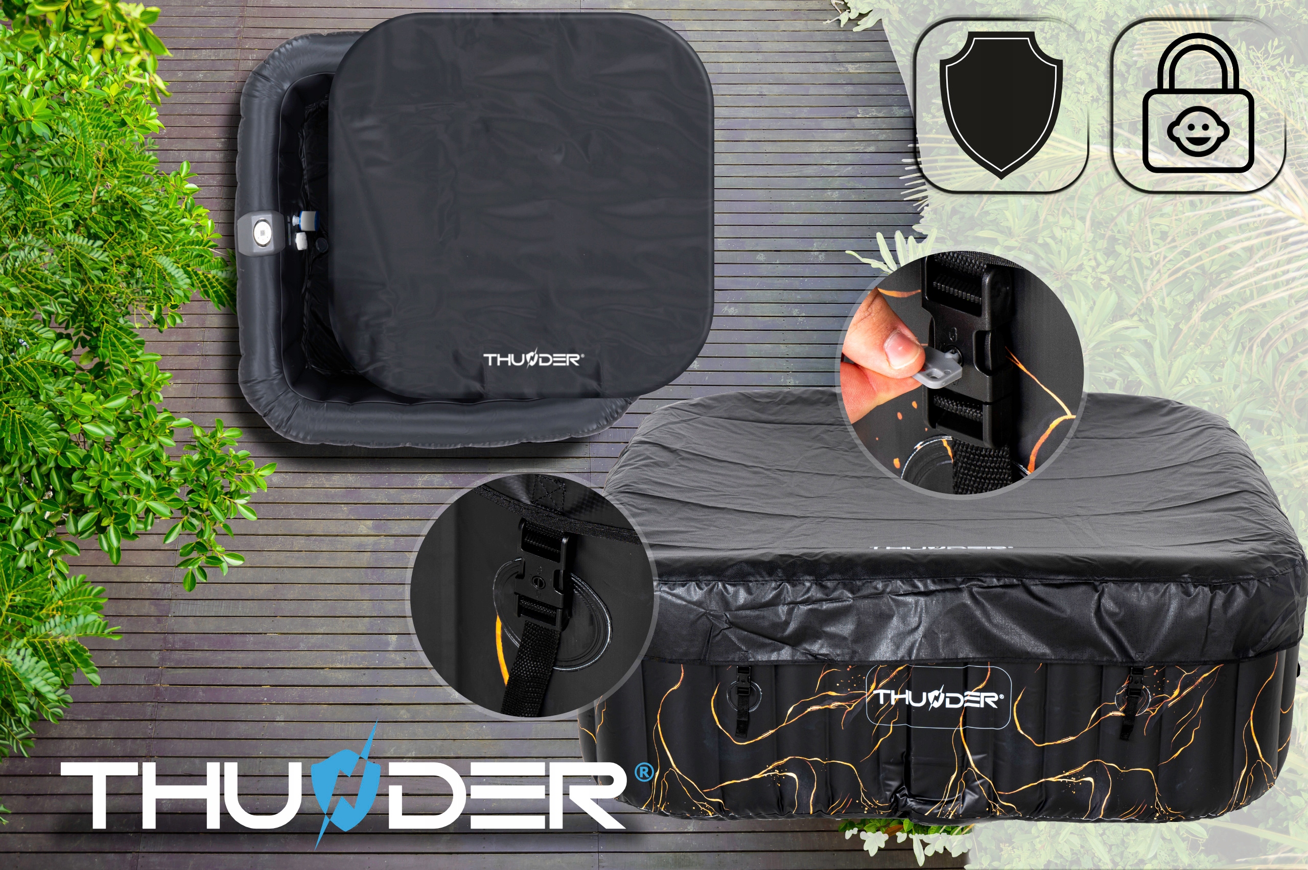 Dmuchane SPA 6 osób do ogrodu basen z hydromasażem światełka LED wifi Typ konstrukcji nadmuchiwany