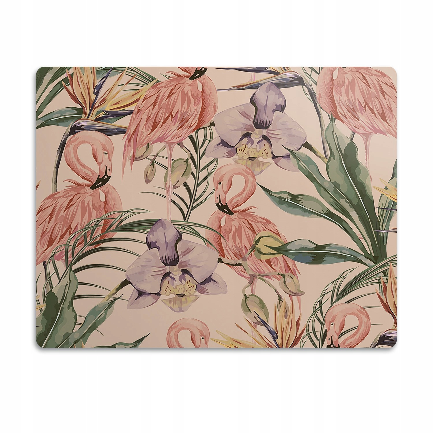 Levně Ochranná podložka pod misky Plameňáci orchideje 90x60 cm