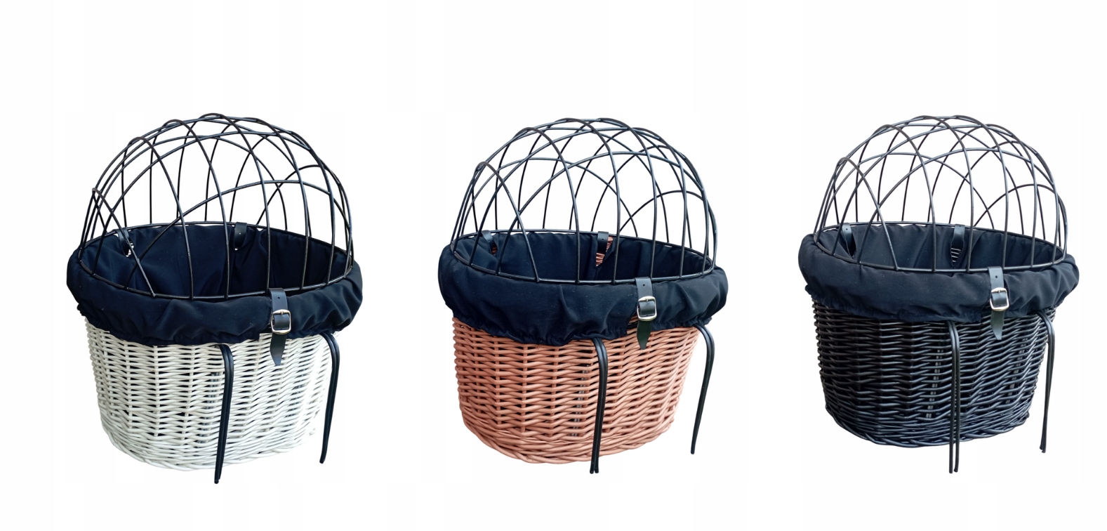 Kosz wiklinowy na rower dla Psa do 10kg Transporter wkład i poduszka