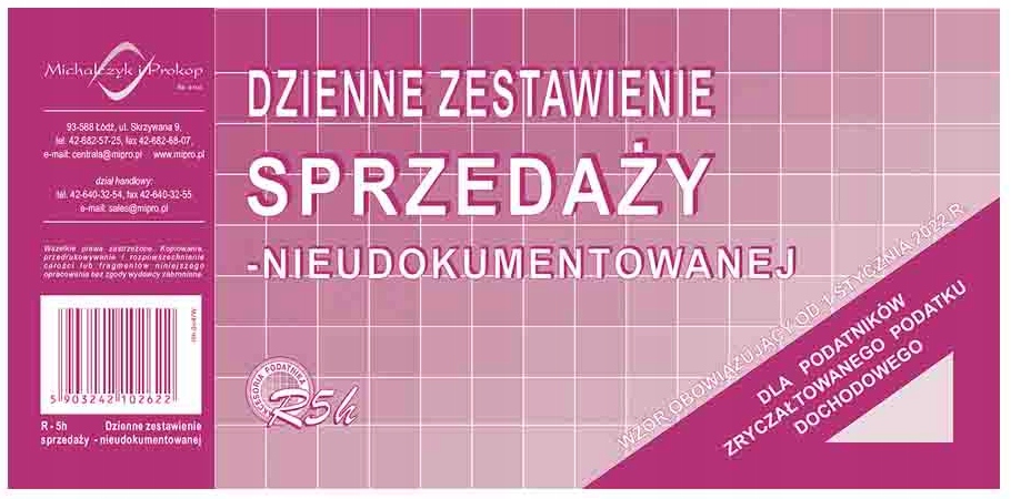 

Dzienne zestawienie 1/3 A4 Michalczyk R5h 50k