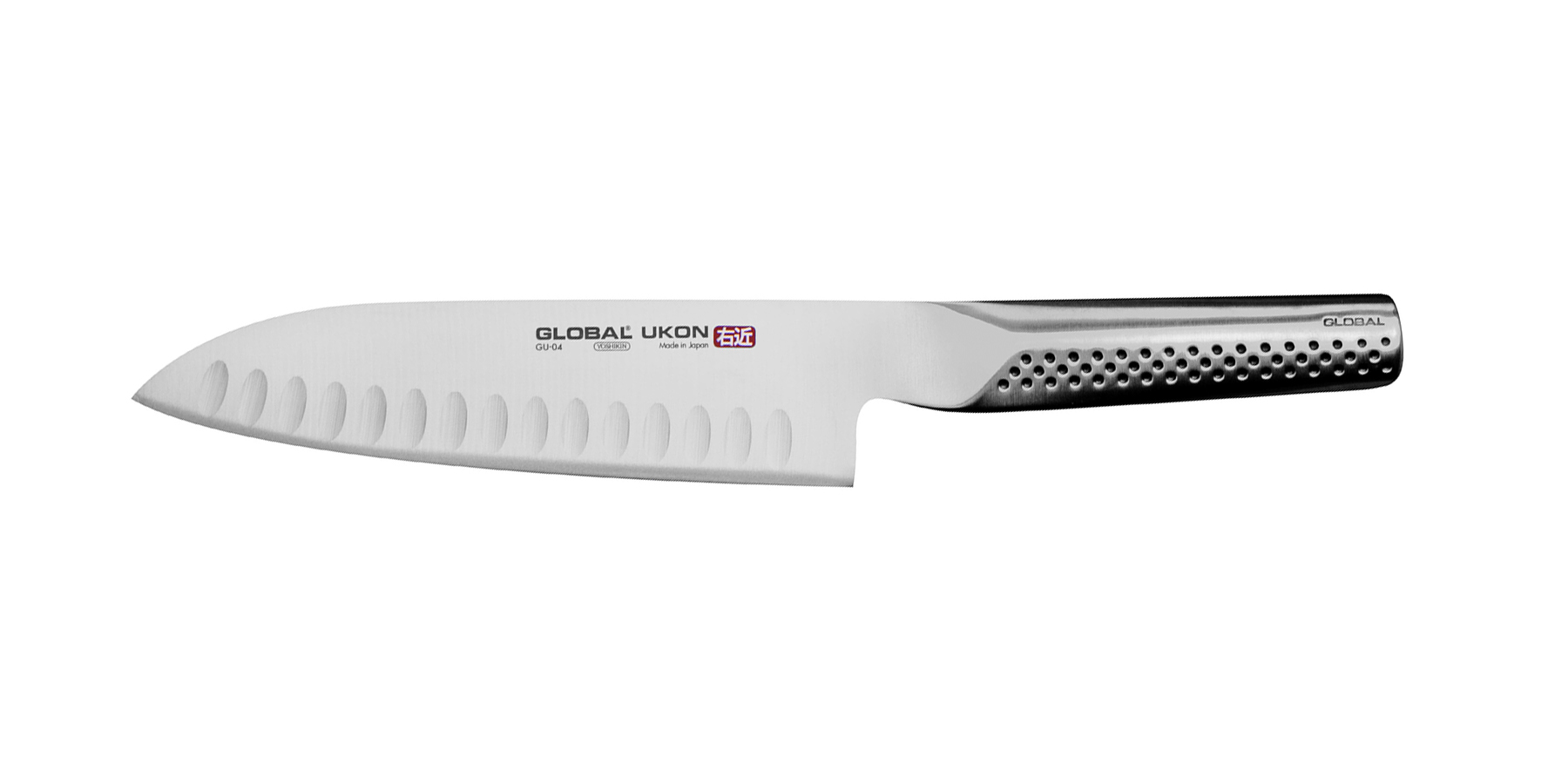 Japonský kuchynský nôž Global Ukon GU-04 Santoku 185 (guľový výbrus)