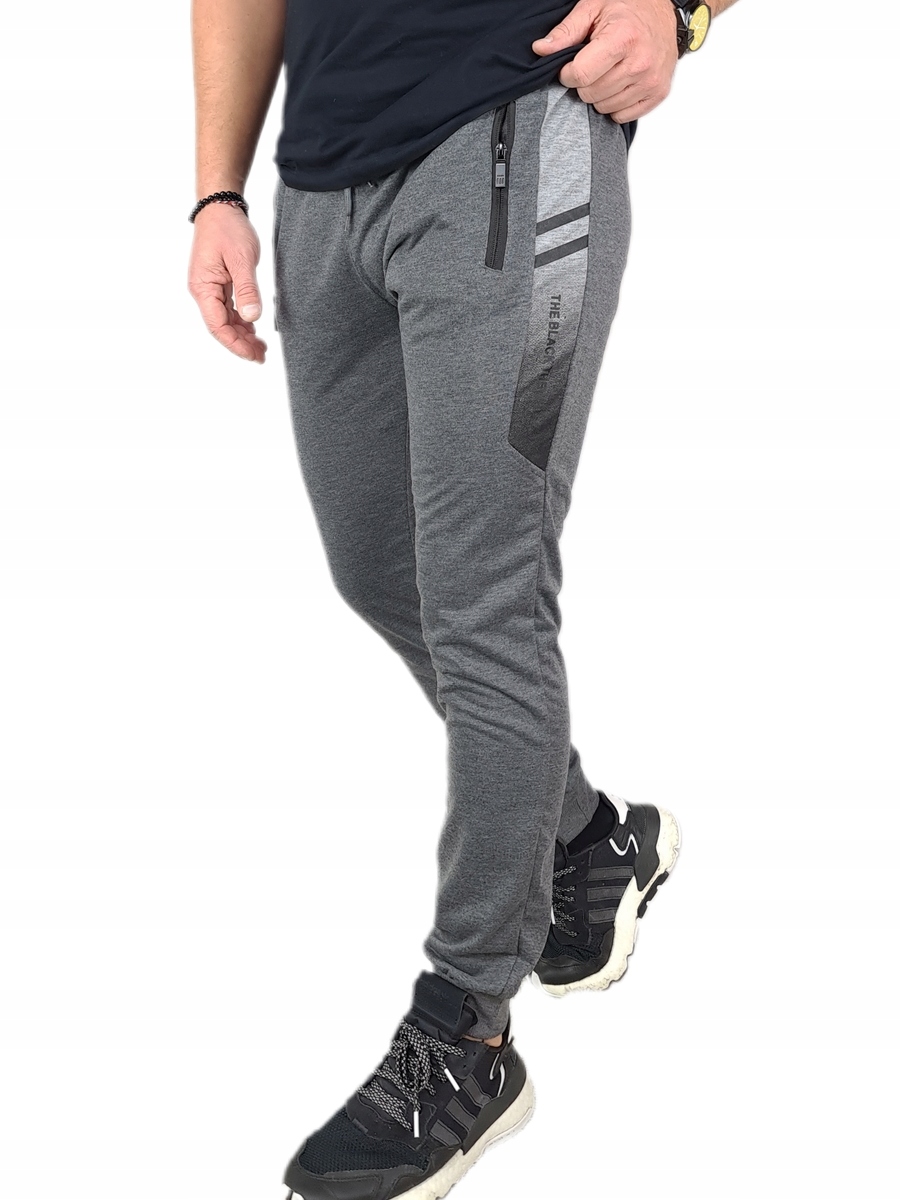 SPODNIE DRESOWE MĘSKIE DRESY modne JOGGERY kieszenie na zamek bawełna, M/L Marka Distribution4you