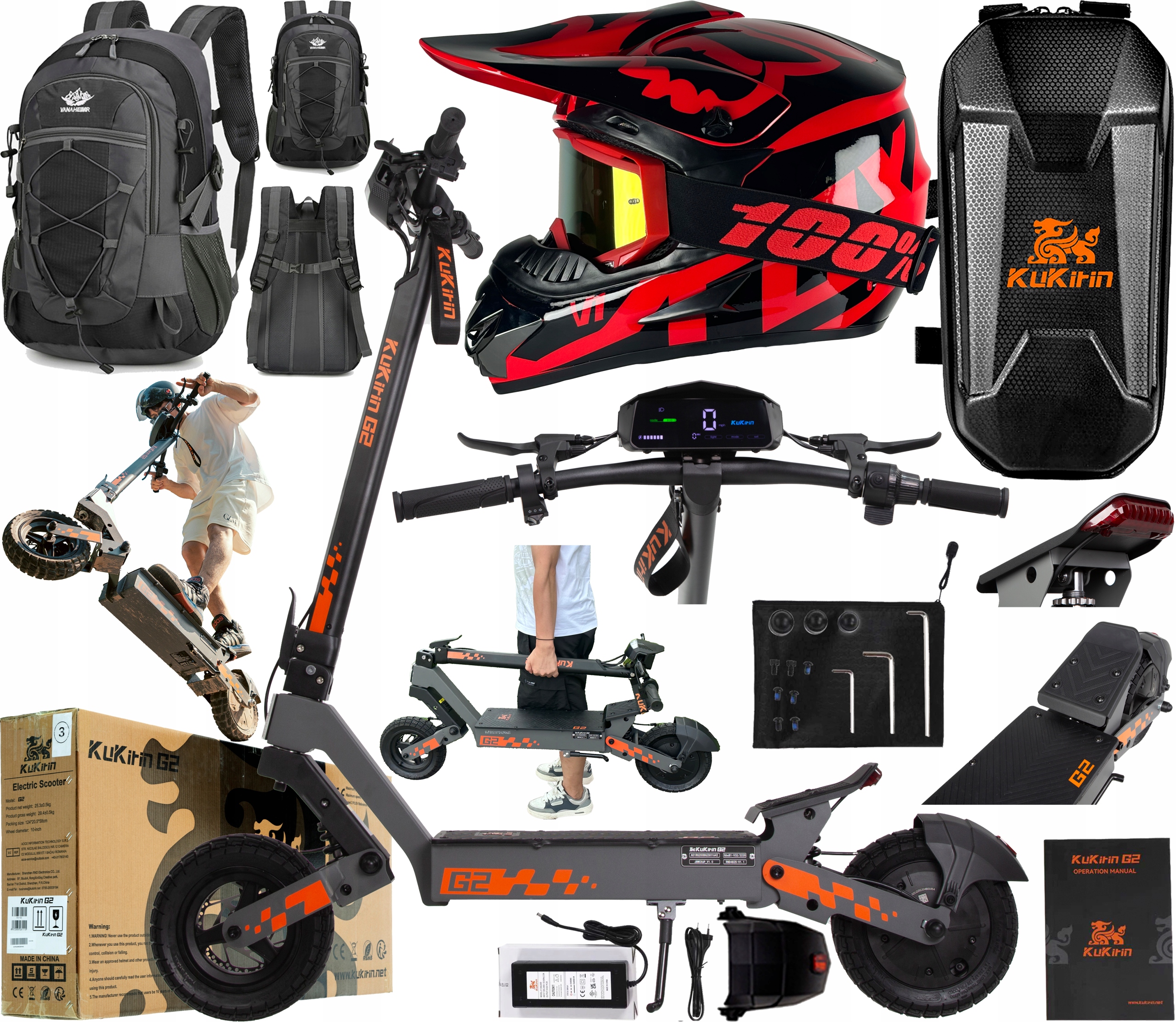 KuKirin G2 Pojazdy elektryczne 800W 48V 15Ah 45KM/H Meski/Damski +Prezent