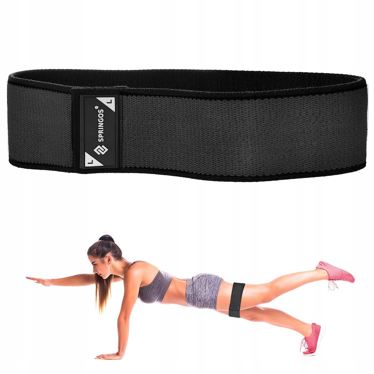 TAŚMA OPOROWA DO ĆWICZEŃ GUMA MATERIAŁOWA POWERBAND FITNESS HIP BAND 1szt. Marka Springos