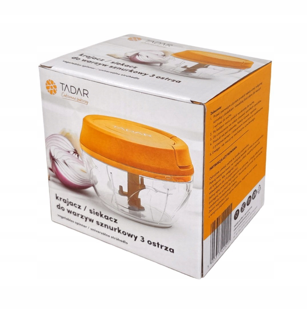 RĘCZNA KRAJALNICA DO WARZYW Z 3 OSTRZAMI Z MECHANIZMEM SZNURKOWYM TADAR TD- Materiał obudowy tworzywo sztuczne