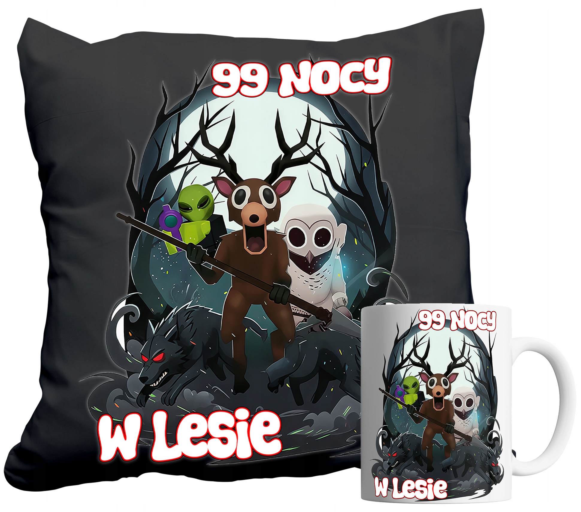 Sada Hrnek A Polštář Černý Roblox 99 Nocí V Lese Hra Dárek Jméno