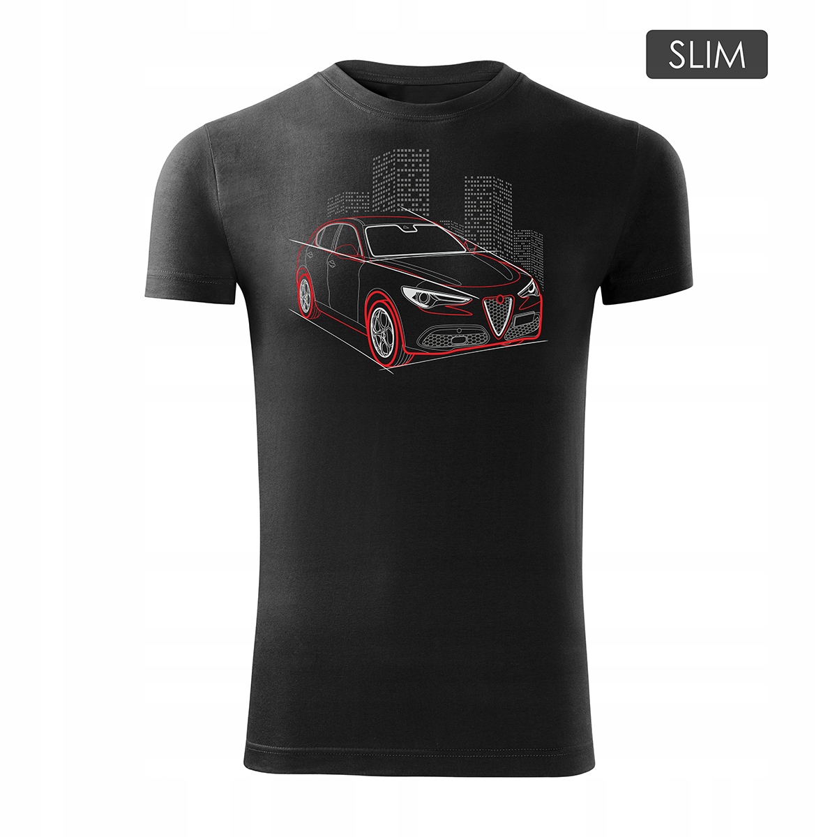 

Koszulka z samochodem Alfa Romeo Stelvio Slim