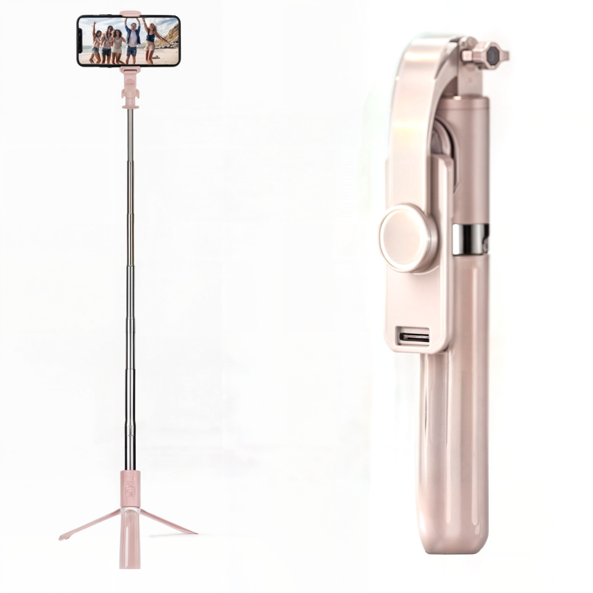 SELFIE STICK IPHONE KIJEK DO SELFIE BLUETOOTH RÓŻOWY Marka bez marki