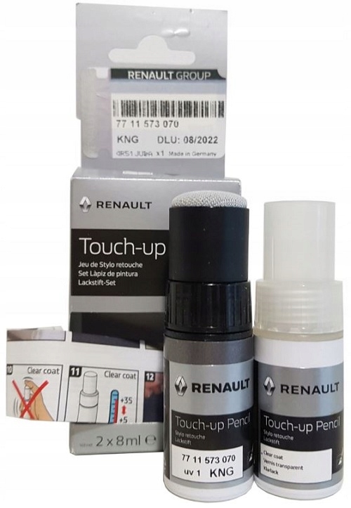 Zaprawka lakiernicza Renault Szary Gris Cassiope Tekng Kng 2X 8ML Aso Oe