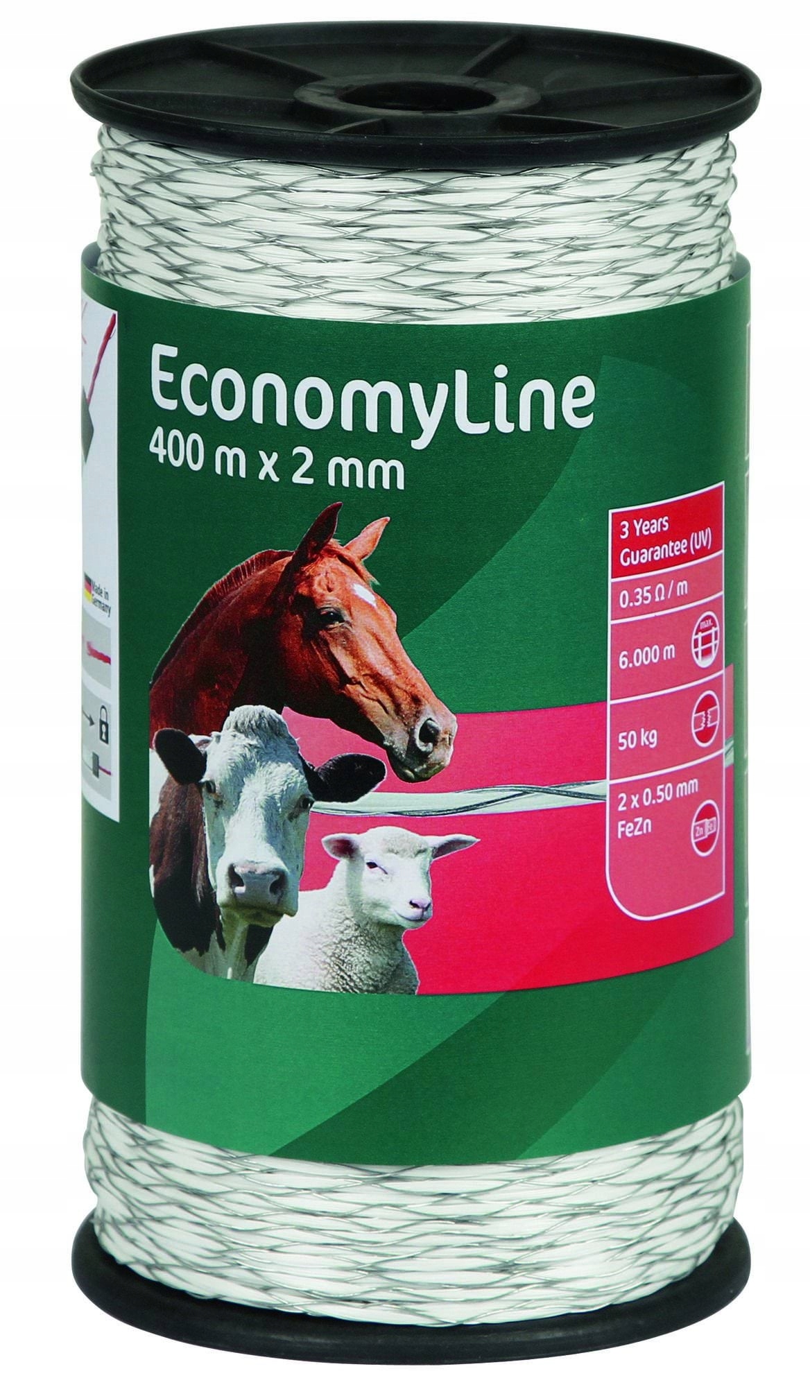 Pletená Plotová Linka Economy 400 m Bílá Ako