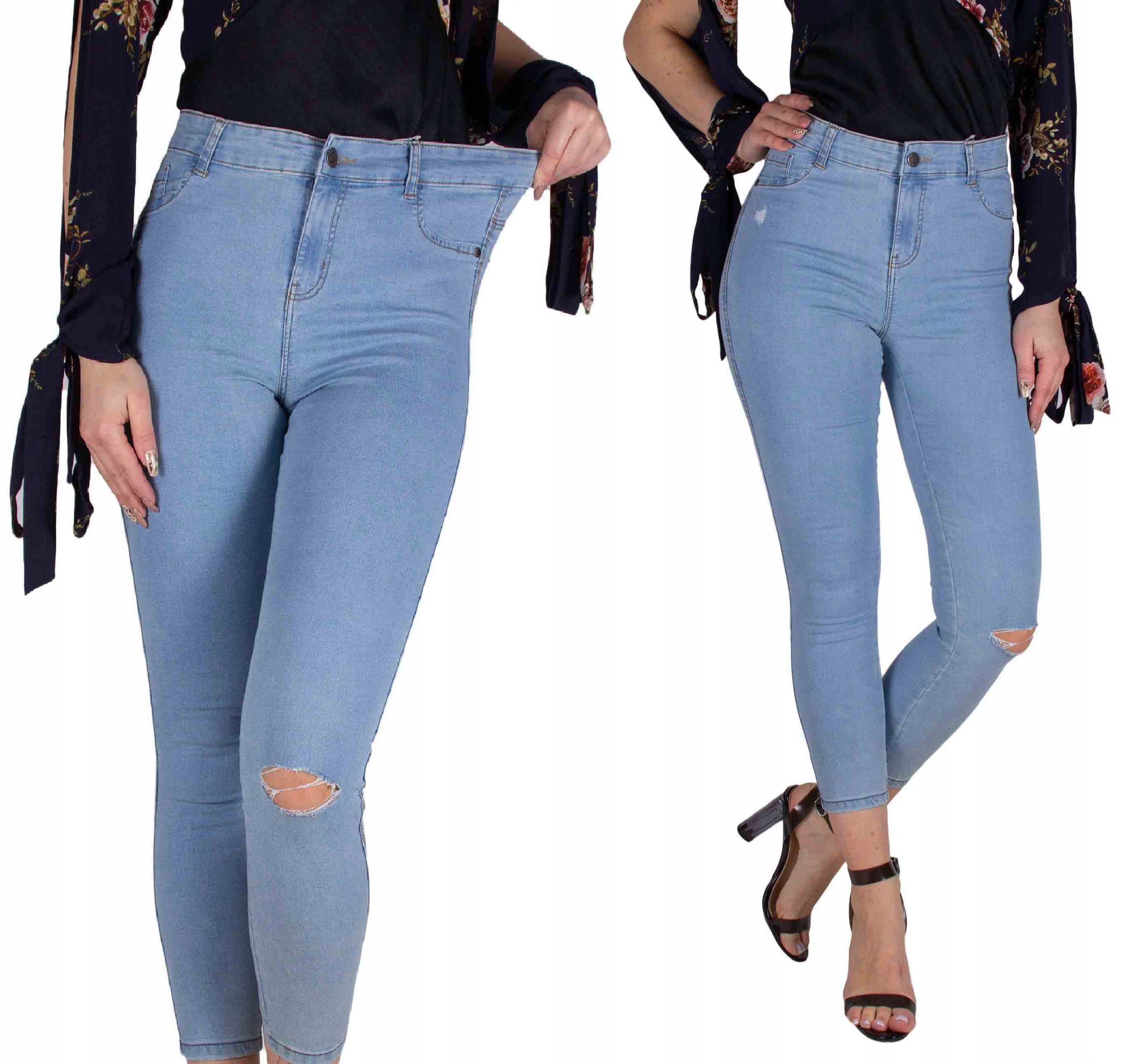 

spodnie jeans damskie Jeansy Wysoki Stan strecz