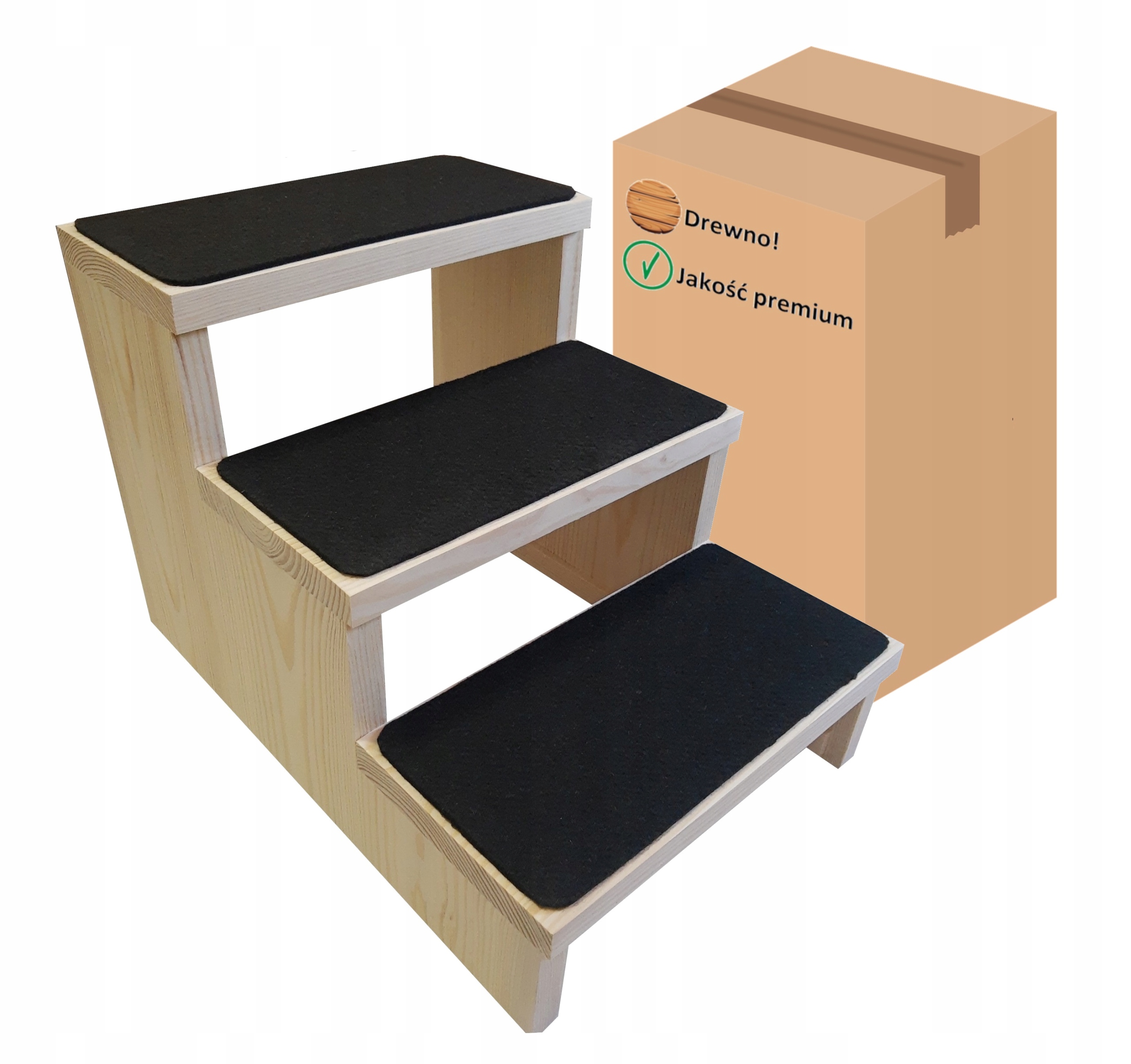 Schody Schodki Dla Psa Podest 3 Stopnie 30 CM Schody Dla Kota drewniane