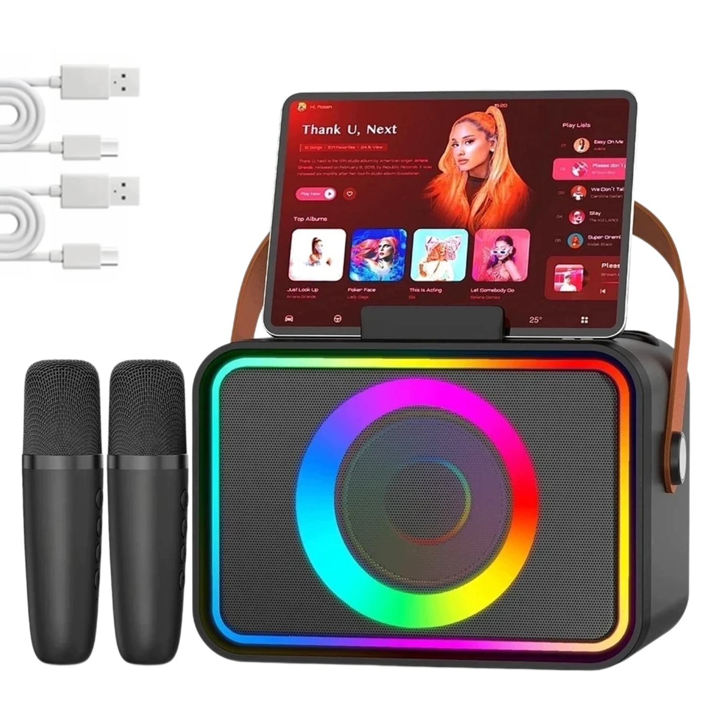 Sada Karaoke 2 Mikrofony Bezdrátový Reproduktor Bluetooth Zvuk