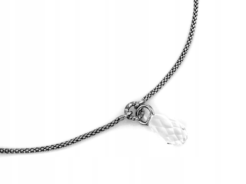 Stříbrný náhrdelník 925 s visícím kamenem ve tvaru kapky 42 cm stříbro