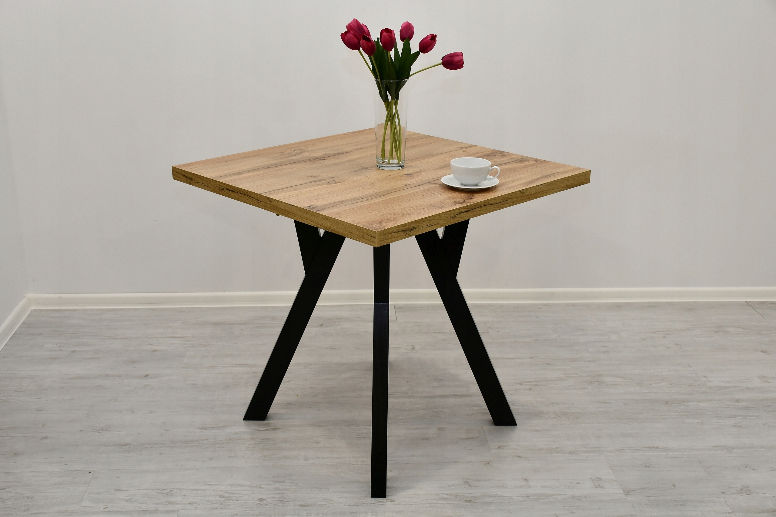 kwadratowy stół loft, rozkładany stół 90/90-190, kraft złoty, lancelot Głębokość mebla 90 cm