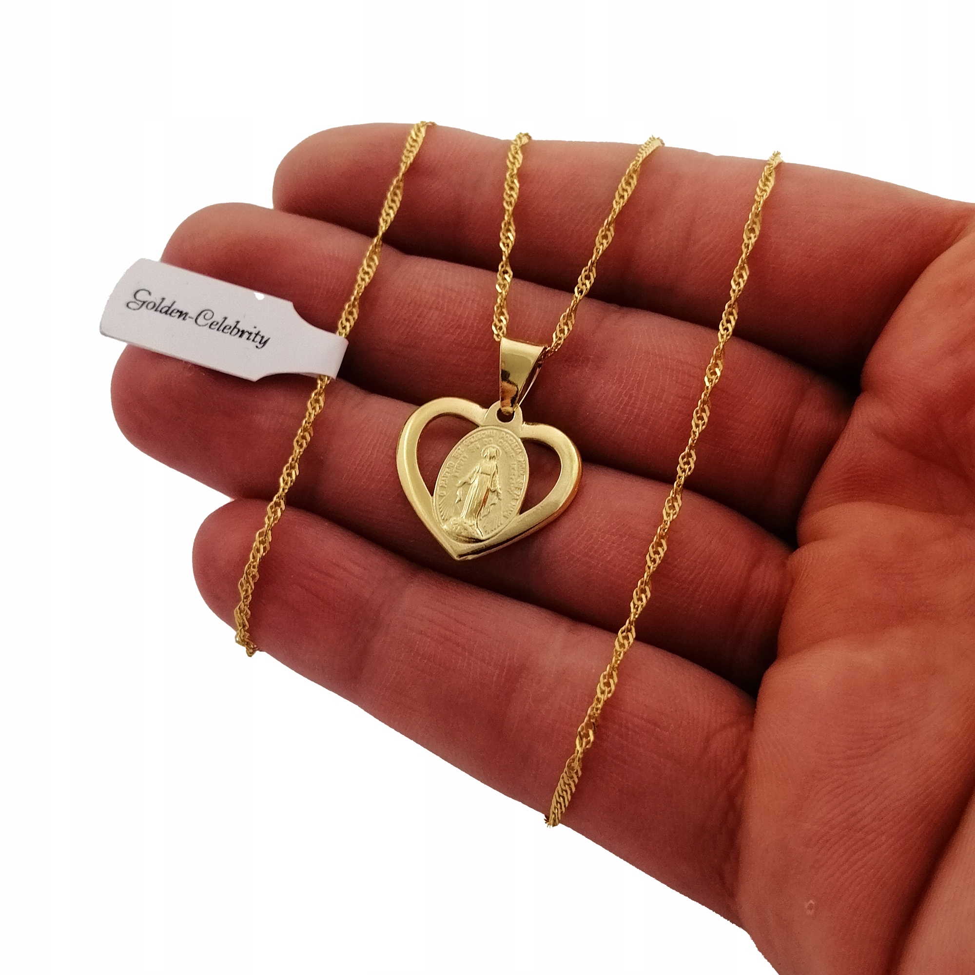 ZŁOTY ŁAŃCUSZEK + CUDOWNY MEDALIK MATKA BOSKA CUDOWNA 925/585 + GRAWER 42CM Stan opakowania oryginalne