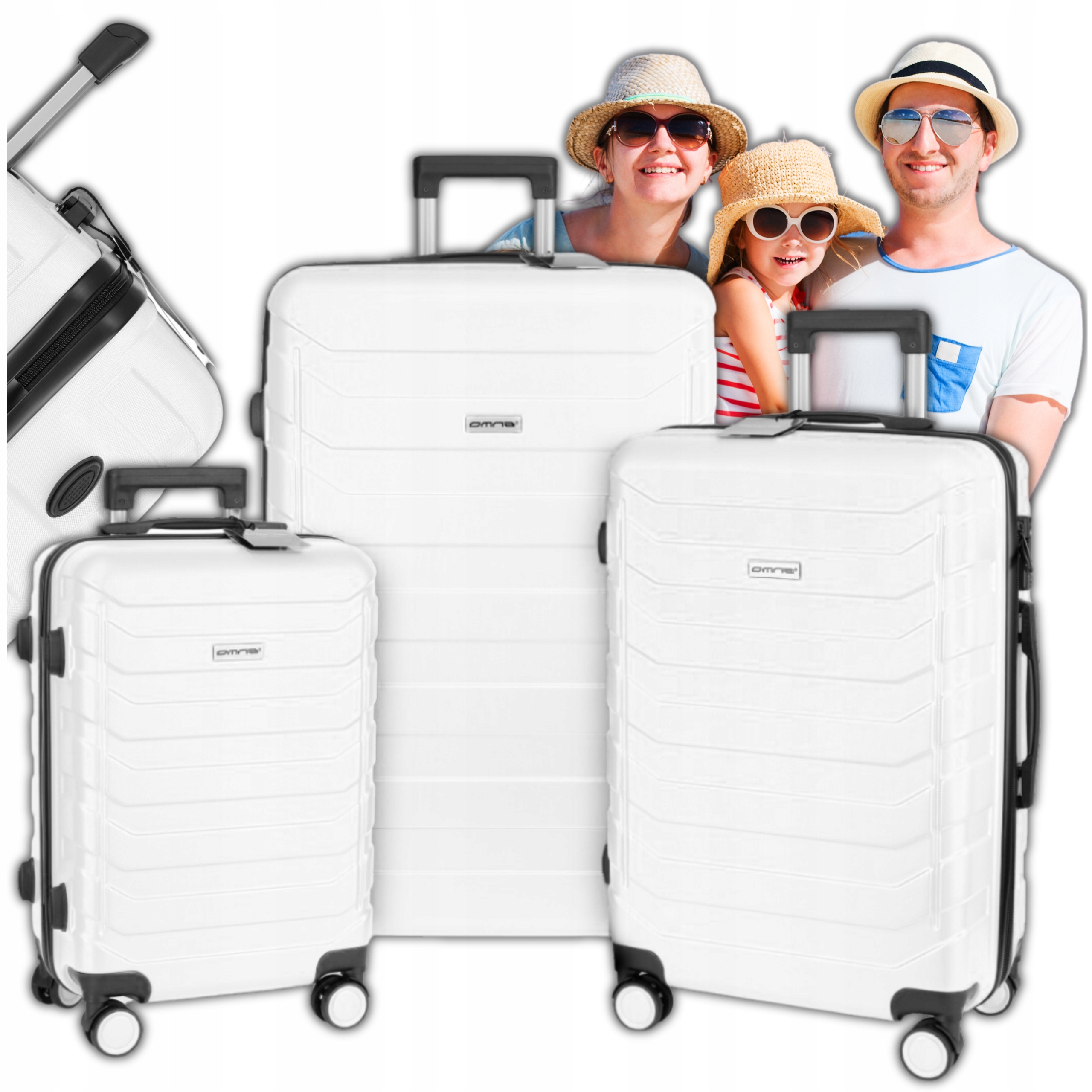 Sada 3 cestovních kufrů 3v1 Abs zavazadlo na kolečkách 94L+63L+40L