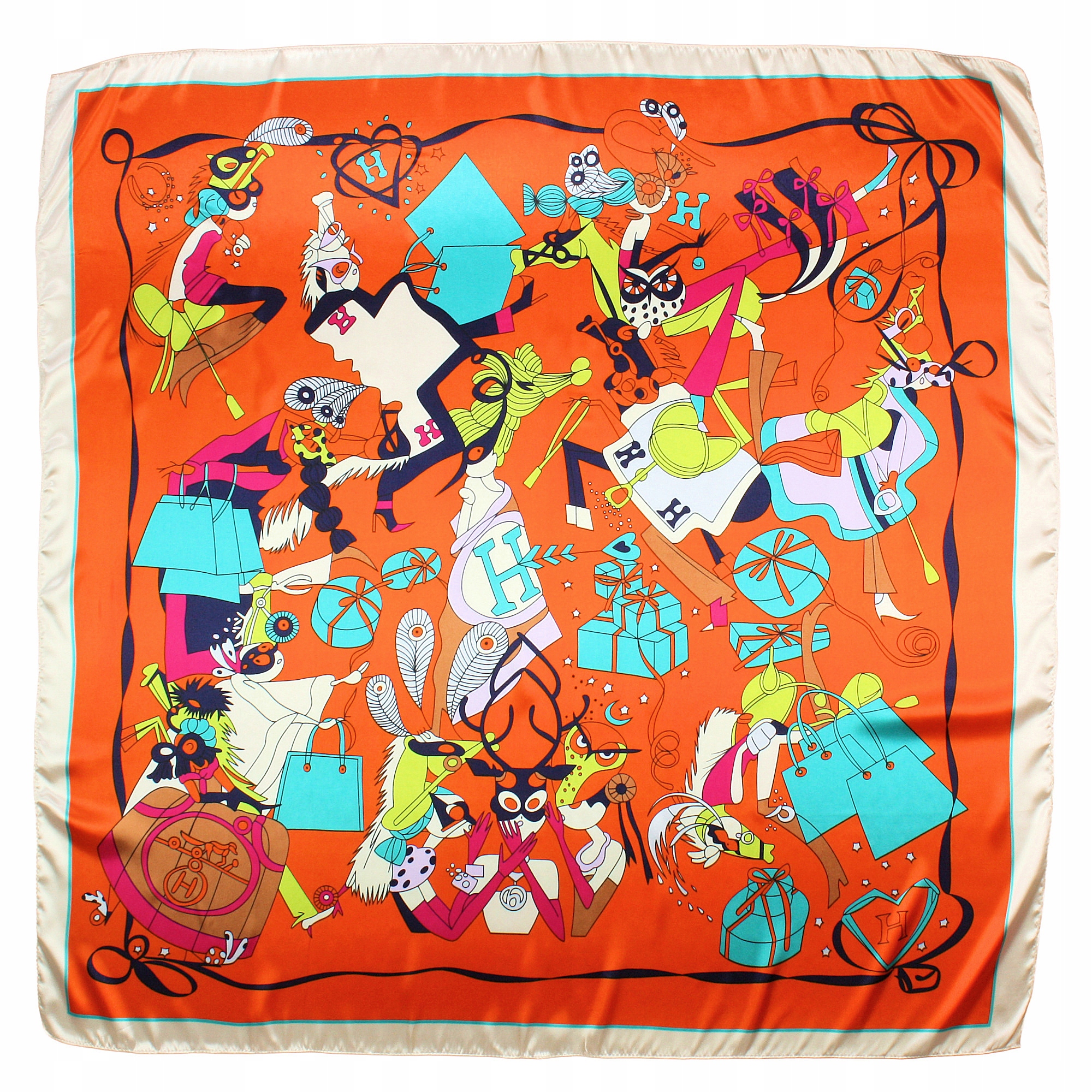 

Apaszka Damska Chusta Pomarańczowa Nowoczesny Wzór