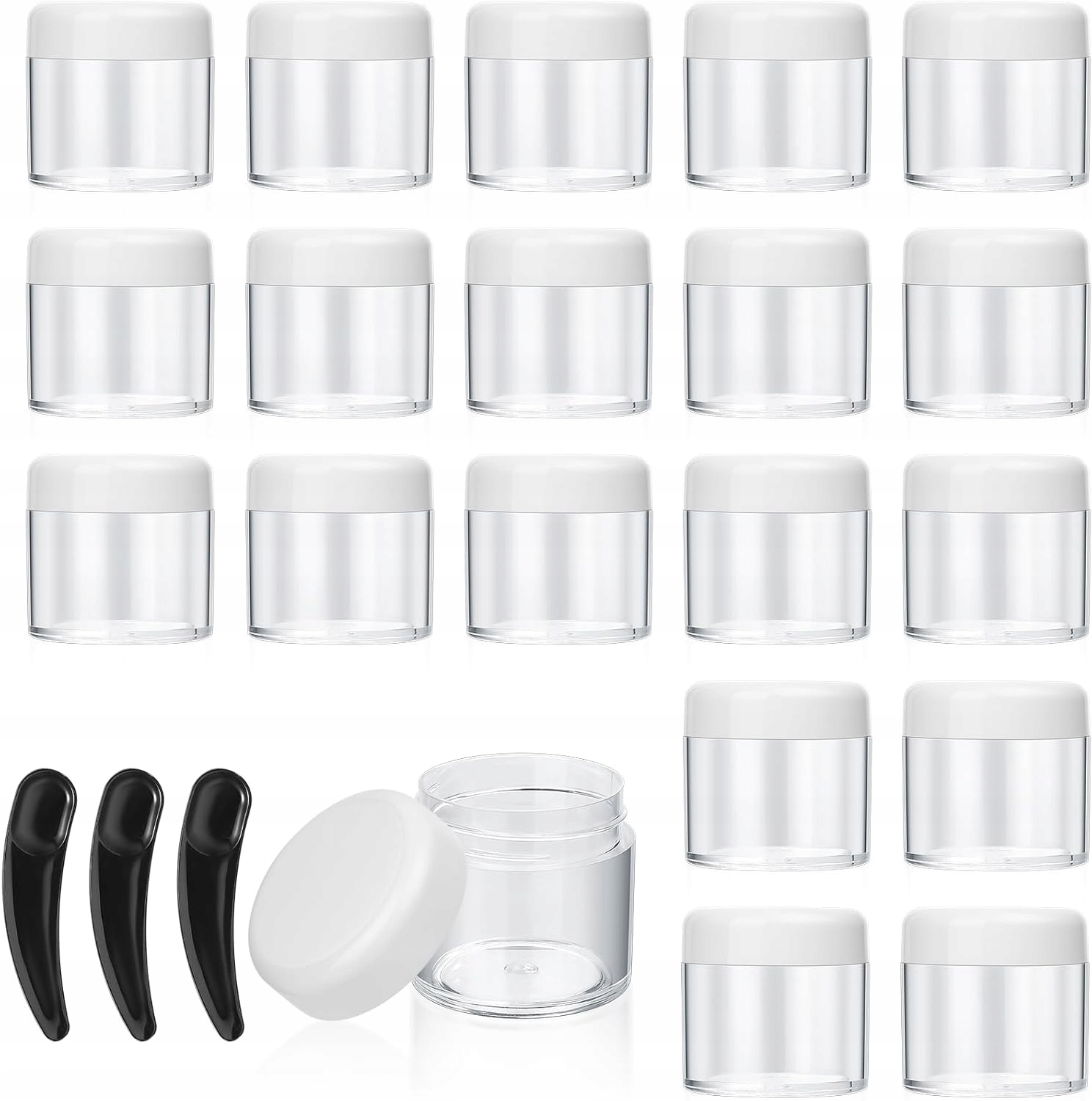 Průhledné Kosmetické Nádoby 40 ML 20 Ks Se Šroubovacími Víčky