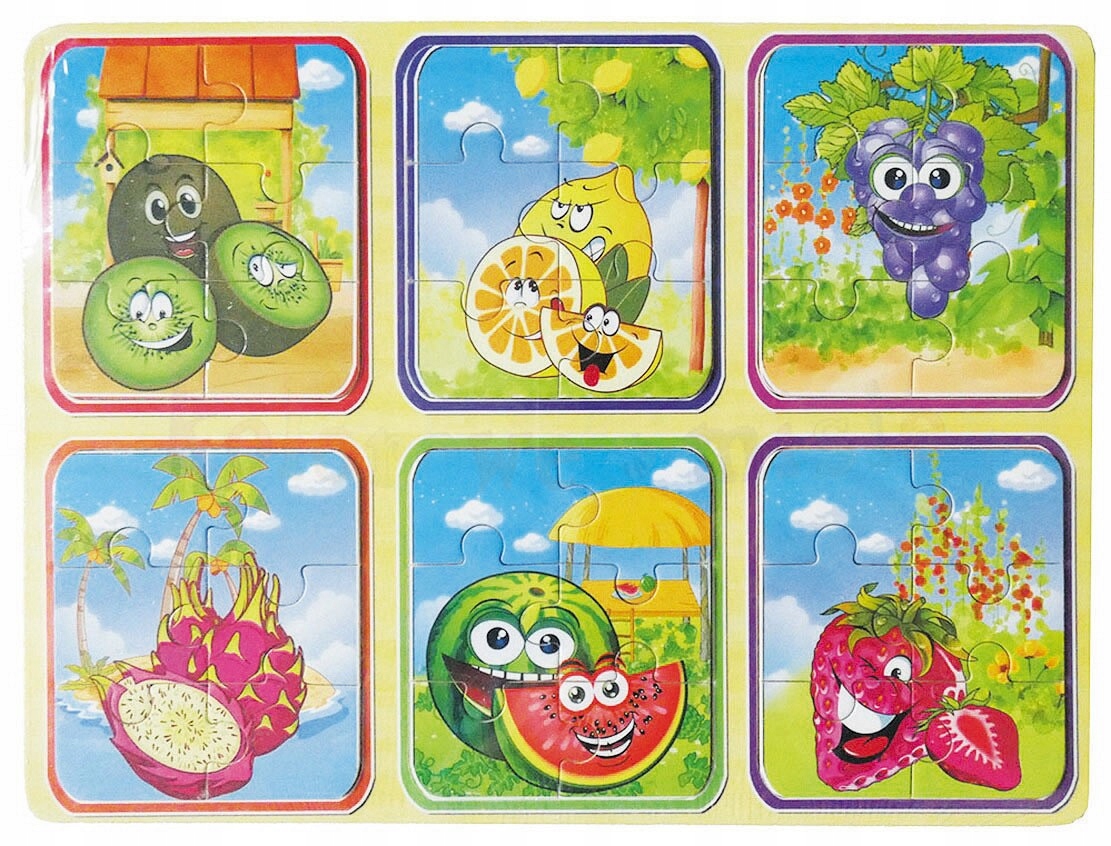 

Edukacyjne Duże Puzzle Drewniane 6 Układanek