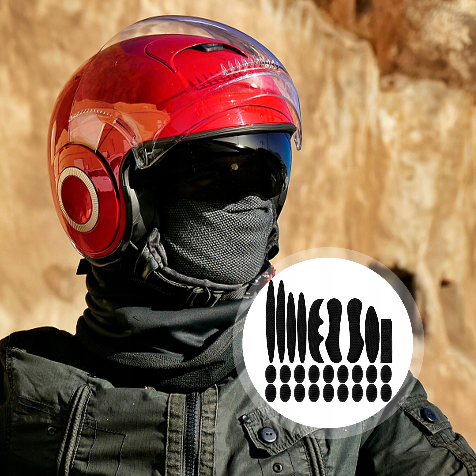 PODKŁADKI NA KASK ROWEROWY Kolor dominujący wielokolorowy