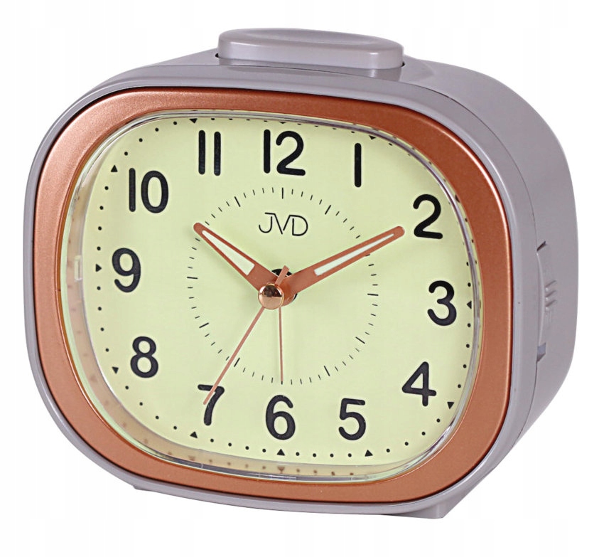 Šedý Rose Gold Podsvícený Budík Se Zdřímnutím Jvd SRP1201.3 12,5 cm