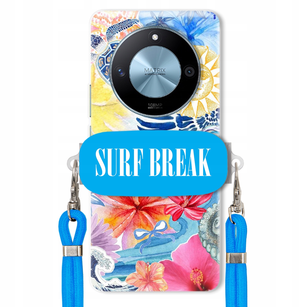 Puzdro na Honor Magic 6 Lite Vodítko Crossbody Blue Držiak Surf Break na dovolenku