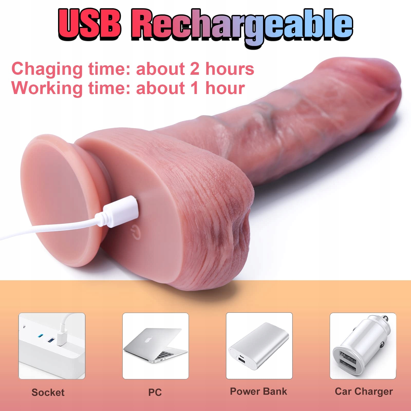 REALISTISCHER Dildo Z Funkcją Pchającą i Podgrzewaniem — miniatura 6