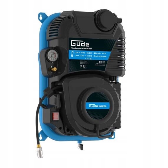 Güde 160/8/2 St kompresor 1100W, 8bar, 2l, integr. samonavíjacia hadica, zav