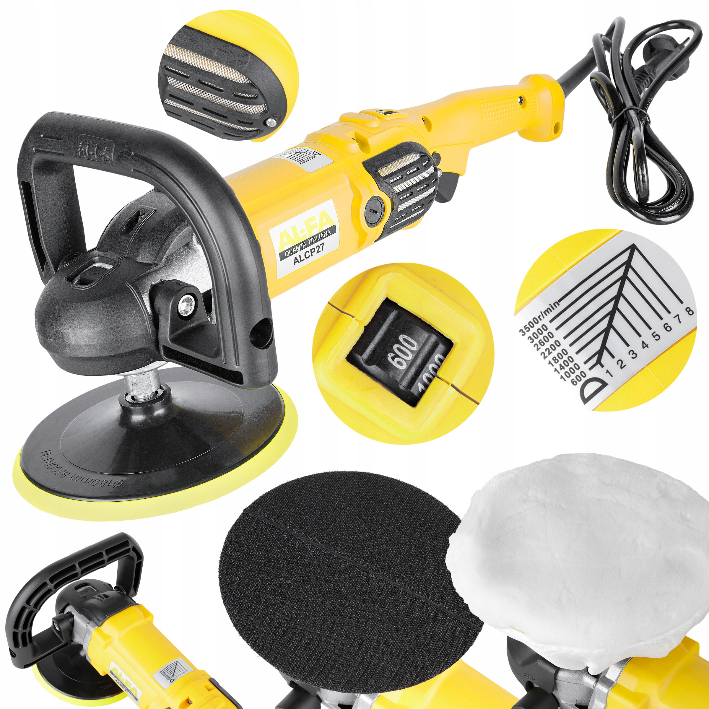 SZLIFIERKA POLERKA SAMOCHODOWA MASZYNA POLERSKA OSCYLACYJNA REGULACJĄ ELEKT