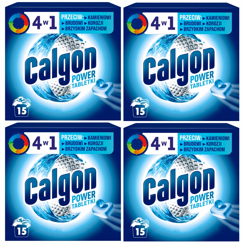 Calgon Tablety Do Pračky 4V1 Změkčující Vodu Odvápňovač 4X 15 Kusů